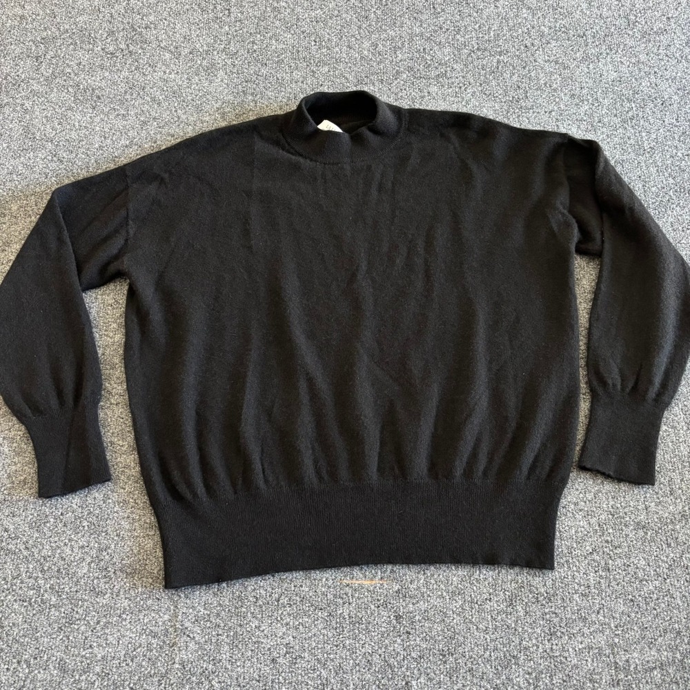 La Ligne Black Wool Cashmere Mock Neck Sweater Medium Knit Luxe